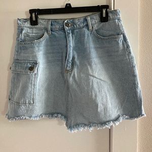 90s Jean Skirt - frayed at the bottom